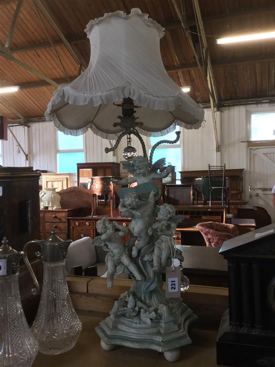 4 cherub table lamp